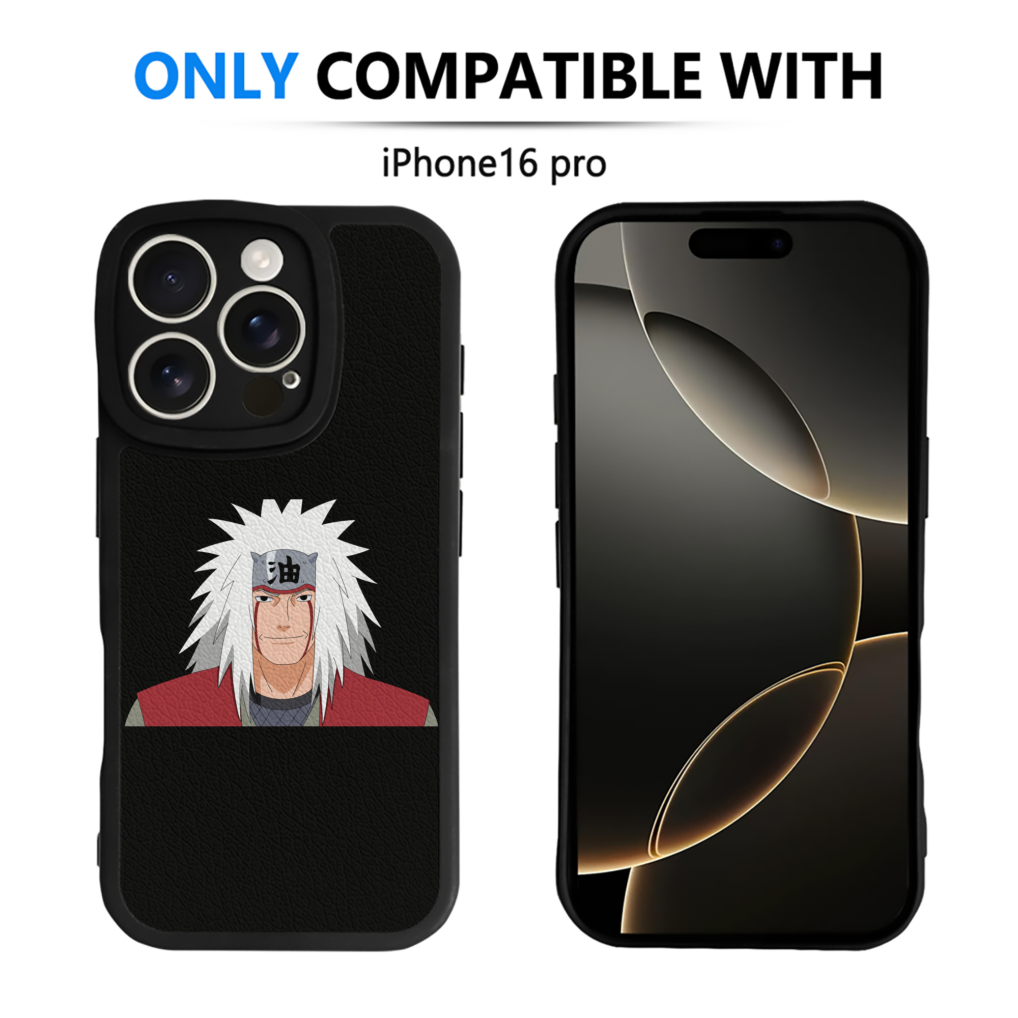 （画像用） NARUTO -ナルト- 自来也（じらいや） Jiraiya 【iPhone 16シリーズ対応】シリコンスマホケース（レザー調） 材質：シリコン